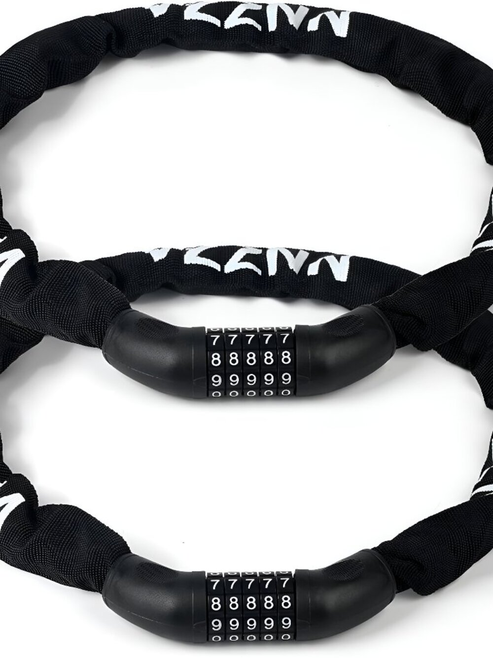 2 Pack Bike Chain Lock Bulk, Heavy Duty 5 Digit Combination, 6mm - A1